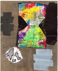 Sanduhr, Emulsionsfarbe-Papier, 40x29 cm, 2021