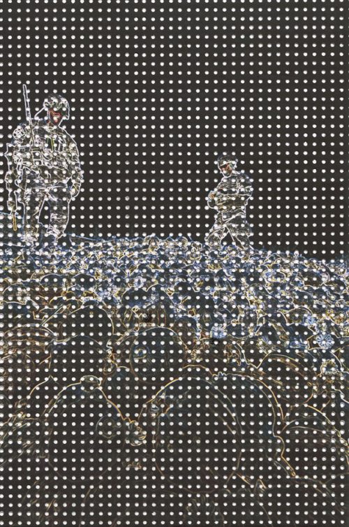 Wächter des Mohnberges, Betonraster auf Digitaldruck, 37,5x27,5 cm, 2017