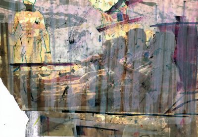 Studie zu Nur im Schlaf, Acryl über Digitaldruck-Papier, 29x41,5 cm, 2017