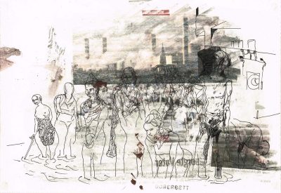 Studie-Gesellschaftsbau, Faser, Tusche-Papier, 21x30,5 cm, 2010