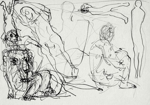 Tierbändiger, Federzeichnung, 1983,  15x21cm