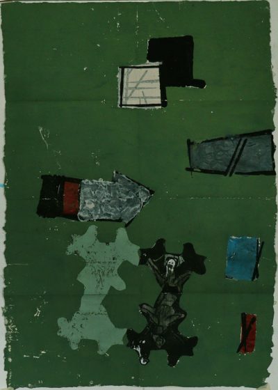 Überlagerung, 2020, 65 x 50 cm, Acryl auf Papier