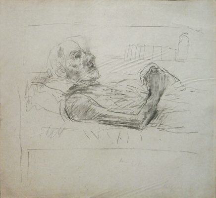 Vater, sehr krank, 1983,  Kohlezeichnung, 52x56 cm