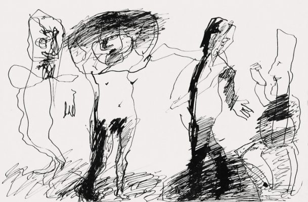 Wilder Tanz, 1983, 15x21 cm, Federzeichnung