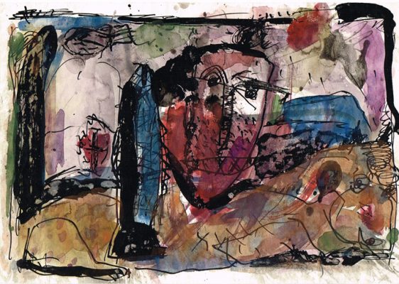 Zeichnung-aquarelliert, 1983, 15x21 cm
