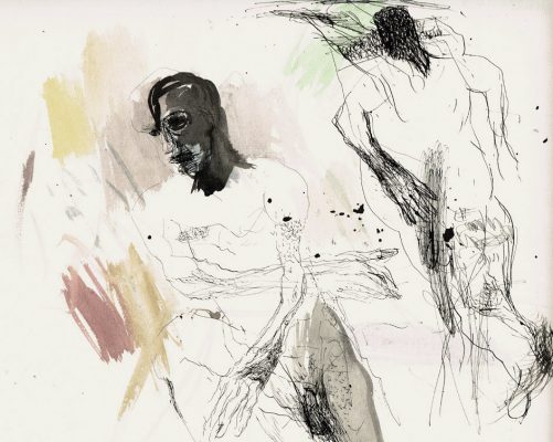 Zeichnung-aquarelliert, 1984, 32x39cm
