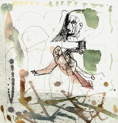 Zeichnung-aquarelliert, 20x20 cm 1983