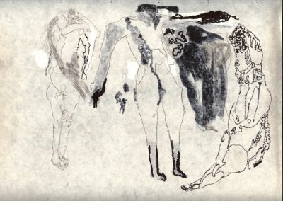 Zeichnung nach einer antiken Vase, Faser, Tusche-Papier, 21x31 cm, 2003