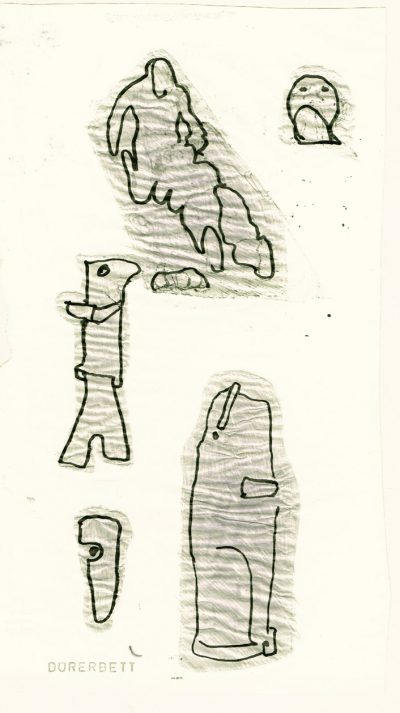 Faser, Tusche auf Kreidegrund-Papier, 28x16,5 cm 2002