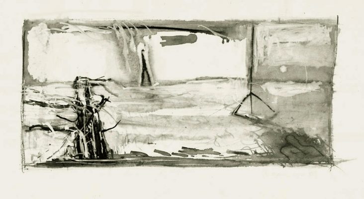 Trigonometrischer Punkt, 14x28 cm, Tusche
